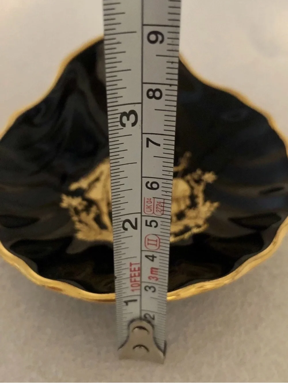 Limoges Castel France Dark Blue 22k Gold Trim Shell Dish Couple Motif